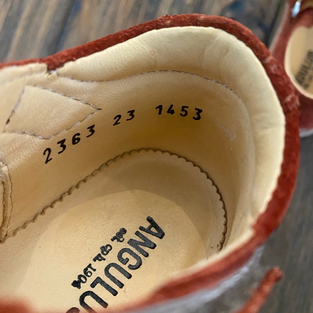 Angulus Rust Suede Mary Jane T-Strap Toddler Shoes - Picture 5 of 12